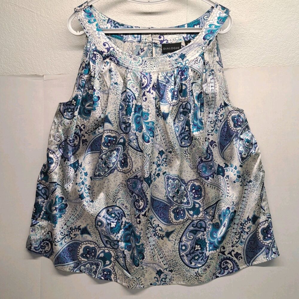 Dialogue Womens Silk Blend Tank Top Women's 2X